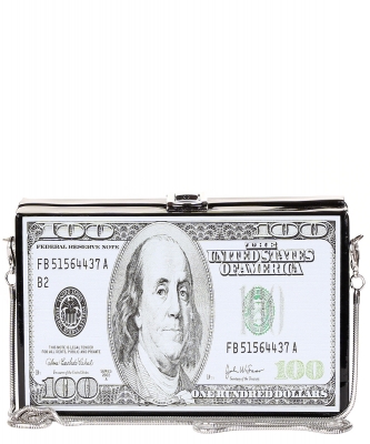 Fashion Dollar Pattern Crossbody Bag  6653 BLACK